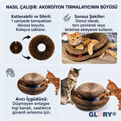 Glory Akordiyon Tırmalama Oyuncağı & Yatağı